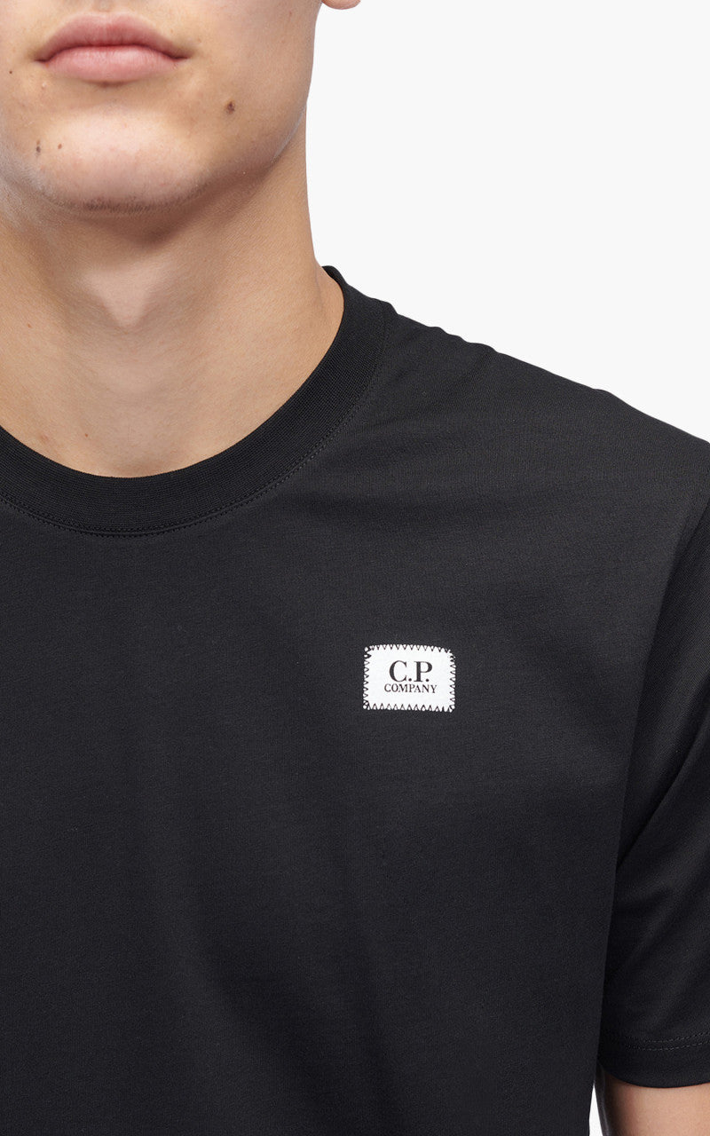C.P. Company 30/1 Label Logo T-Shirt Black