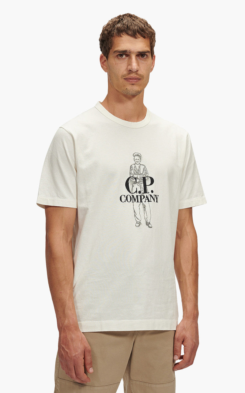 C.P. Company 1020 Jersey British Sailor T-Shirt Gauze White
