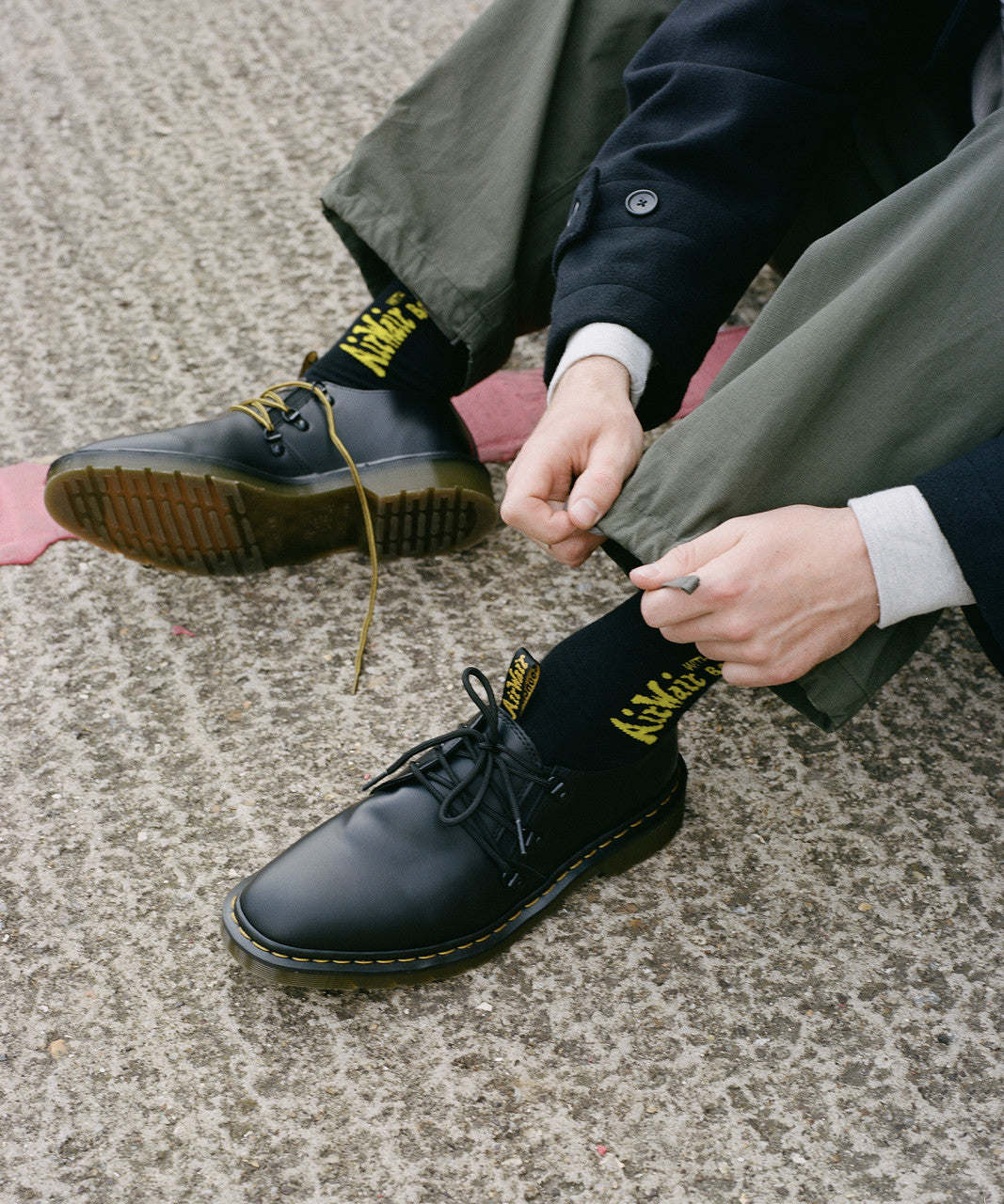 Dr. Martens x Engineered Garments 1461 Leather Lace Up Shoes Black Smooth