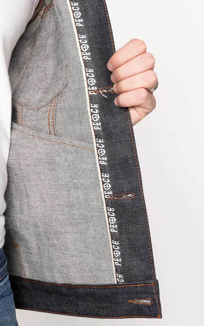 Naked & Famous Denim Denim Jacket Love & Peace Selvedge Indigo 12.5oz