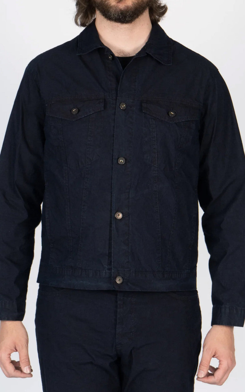 Naked & Famous Denim Jacket Ultralight Tech Denim Indigo/Black