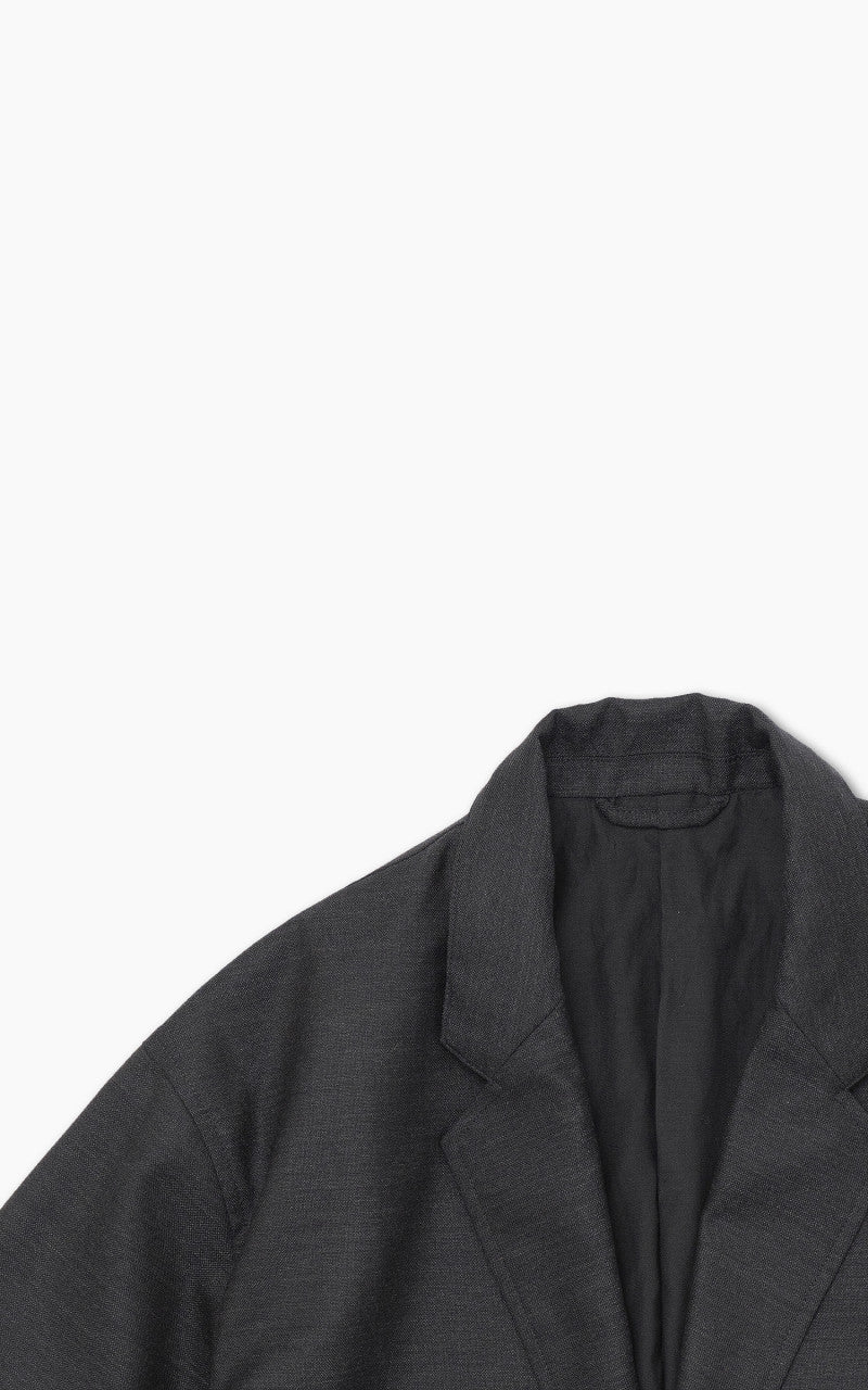 Still By Hand Relaxed Wool Jacket Charcoal