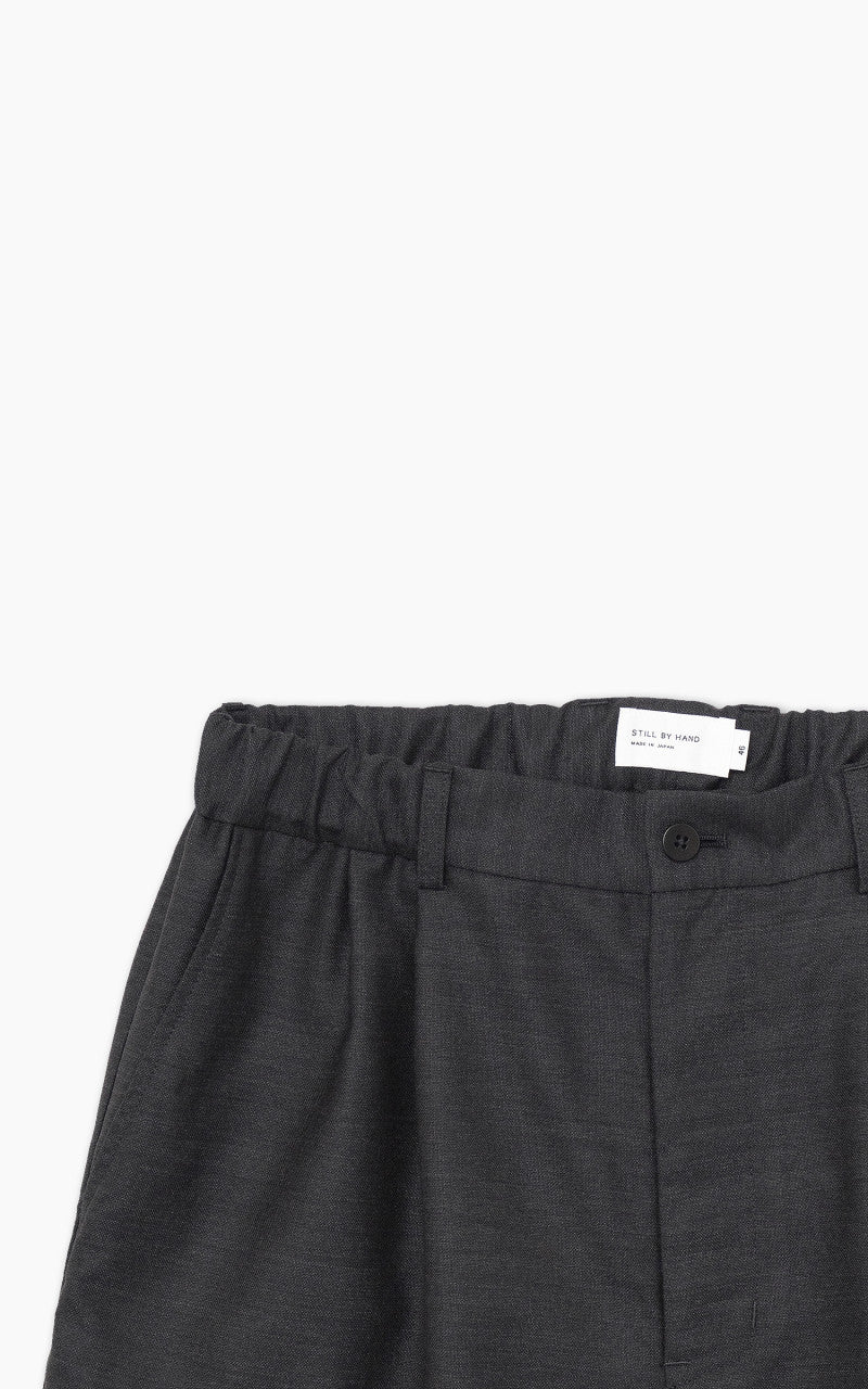 Still By Hand Relaxed Wool Pants Charcoal