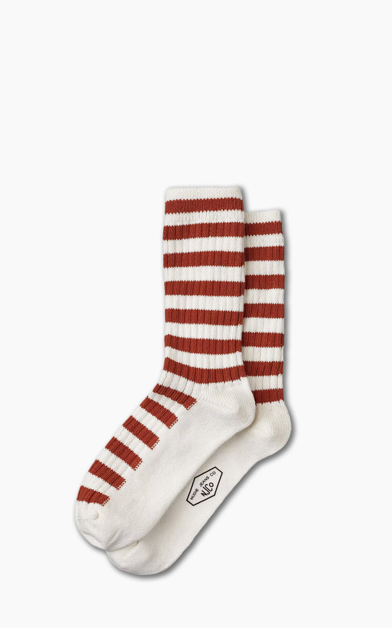 Nudie Jeans Chunky Stripe Sock Rebirth Red