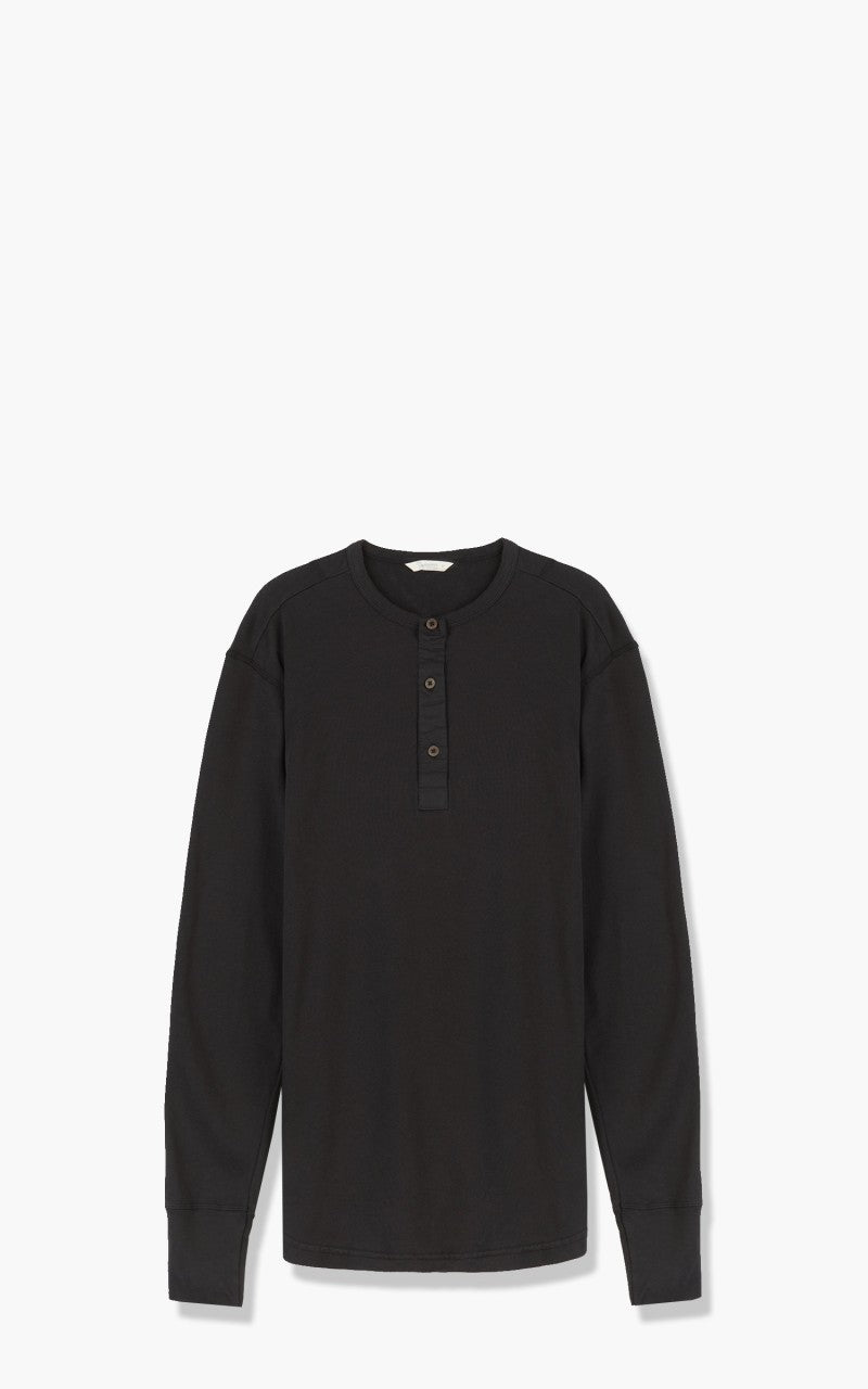 Pike Brothers 1927 Henley Shirt Long Sleeve Faded Black