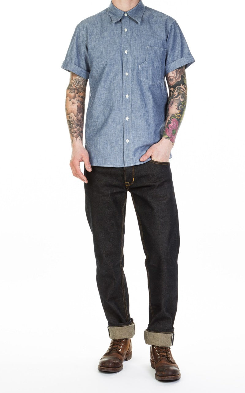 Pike Brothers 1937 Roamer Shirt Short Sleeve Blue Chambray