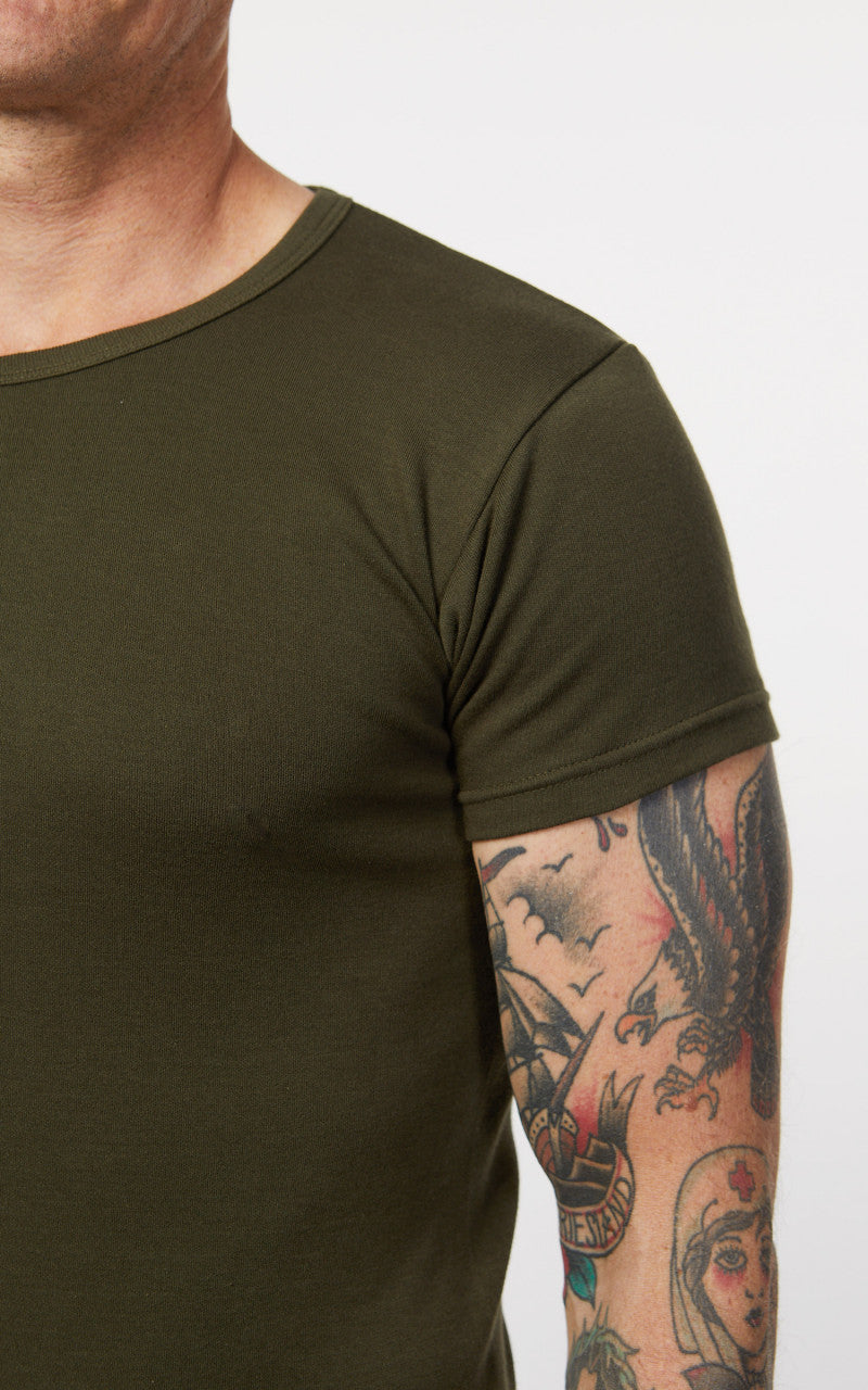 Pike Brothers 1947 Round Neck Tee 2-Pack Olive