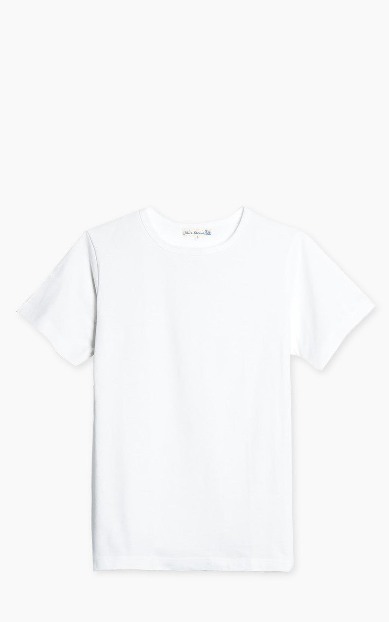 Merz b. Schwanen 1950s Crew Neck Tee White