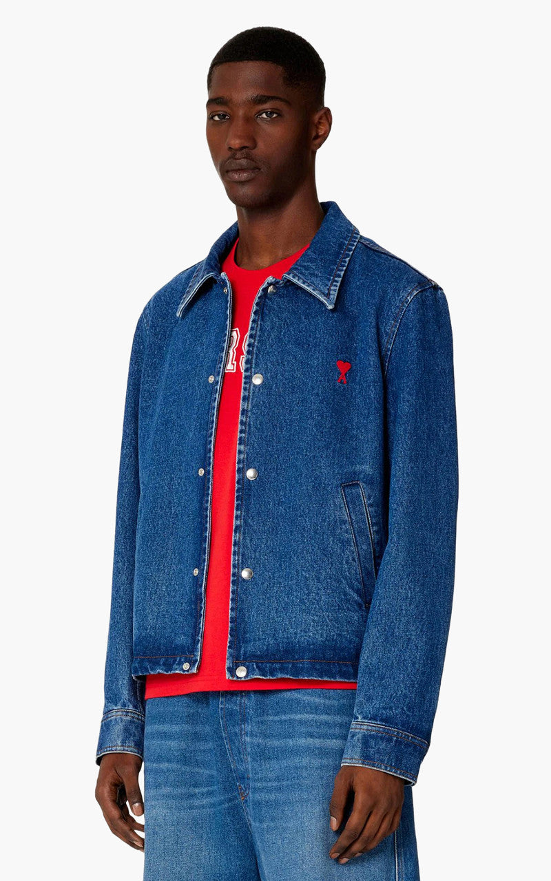 AMI Paris Ami De Coeur Buttoned Denim Jacket Used Blue
