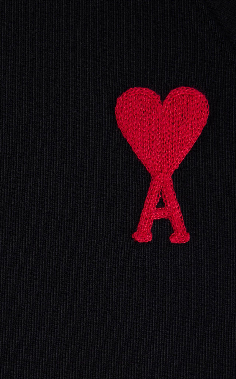 AMI Paris Tonal Zipped ADC Hoodie Black/Red