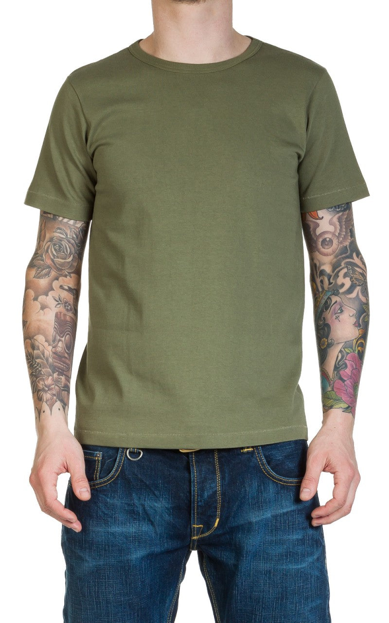 Merz b. Schwanen 215 Heavyweight Crew Neck Tee Army
