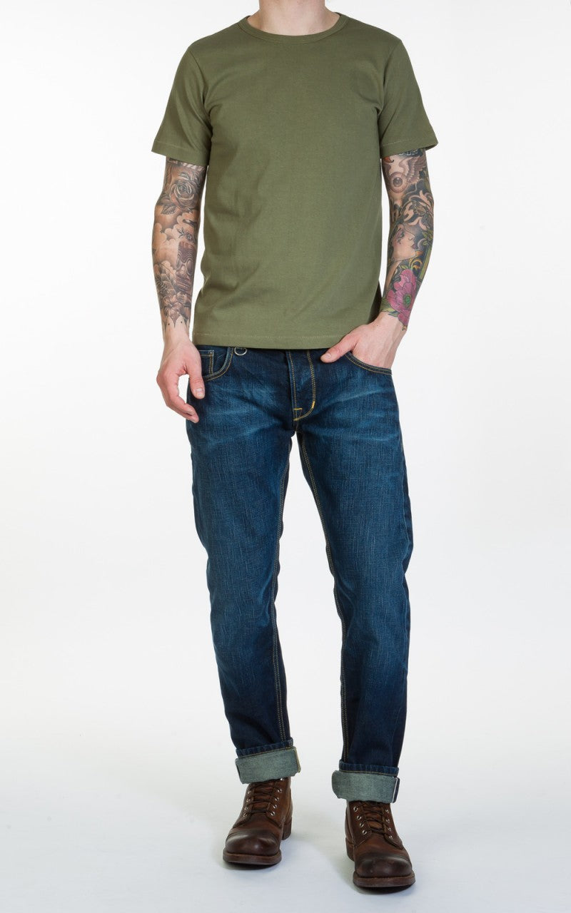 Merz b. Schwanen 215 Heavyweight Crew Neck Tee Army
