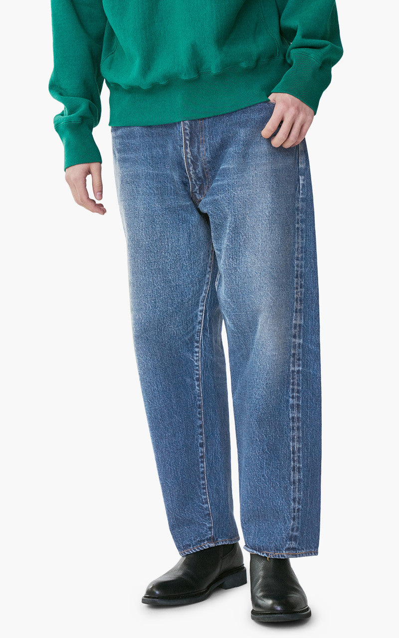 Kaptain Sunshine 5P Zipper Front Denim Pants Vintage Wash Indigo