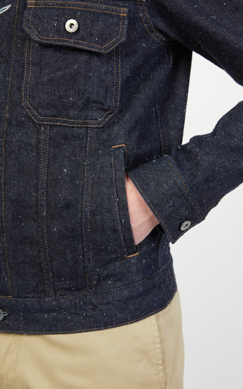 Rogue Territory Cruiser Jacket Rinsed Neppy Denim Blue 14oz