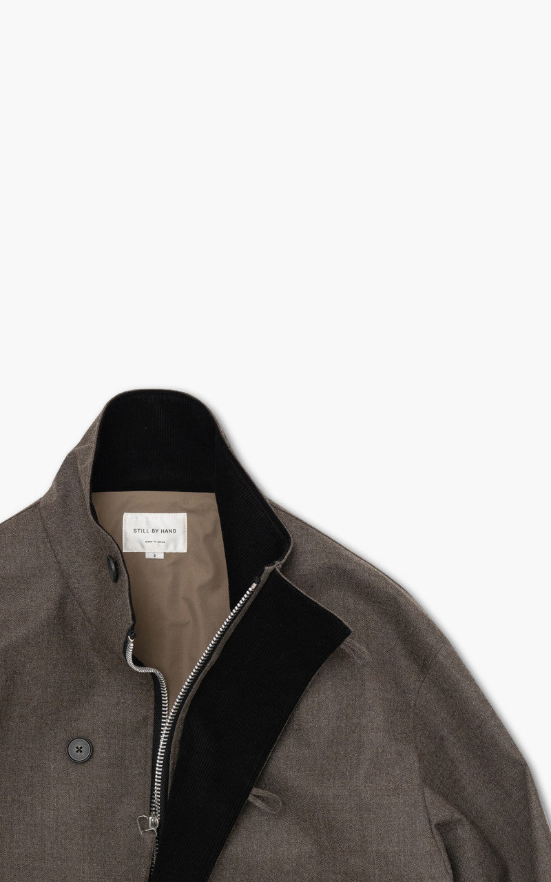 Still By Hand 3-Layer Stand Collar Coat Mocha