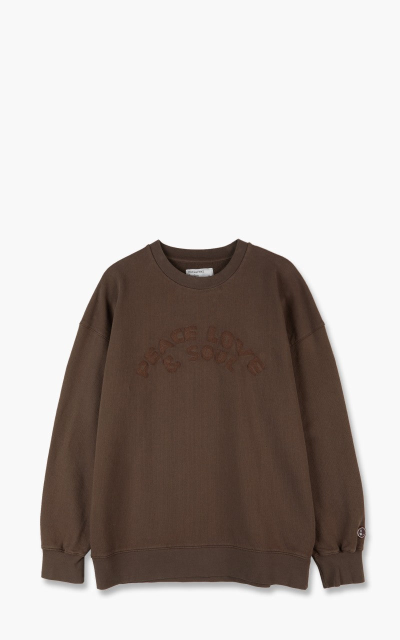 Universal Works Oversized Embroidered Sweatshirt Light Brown