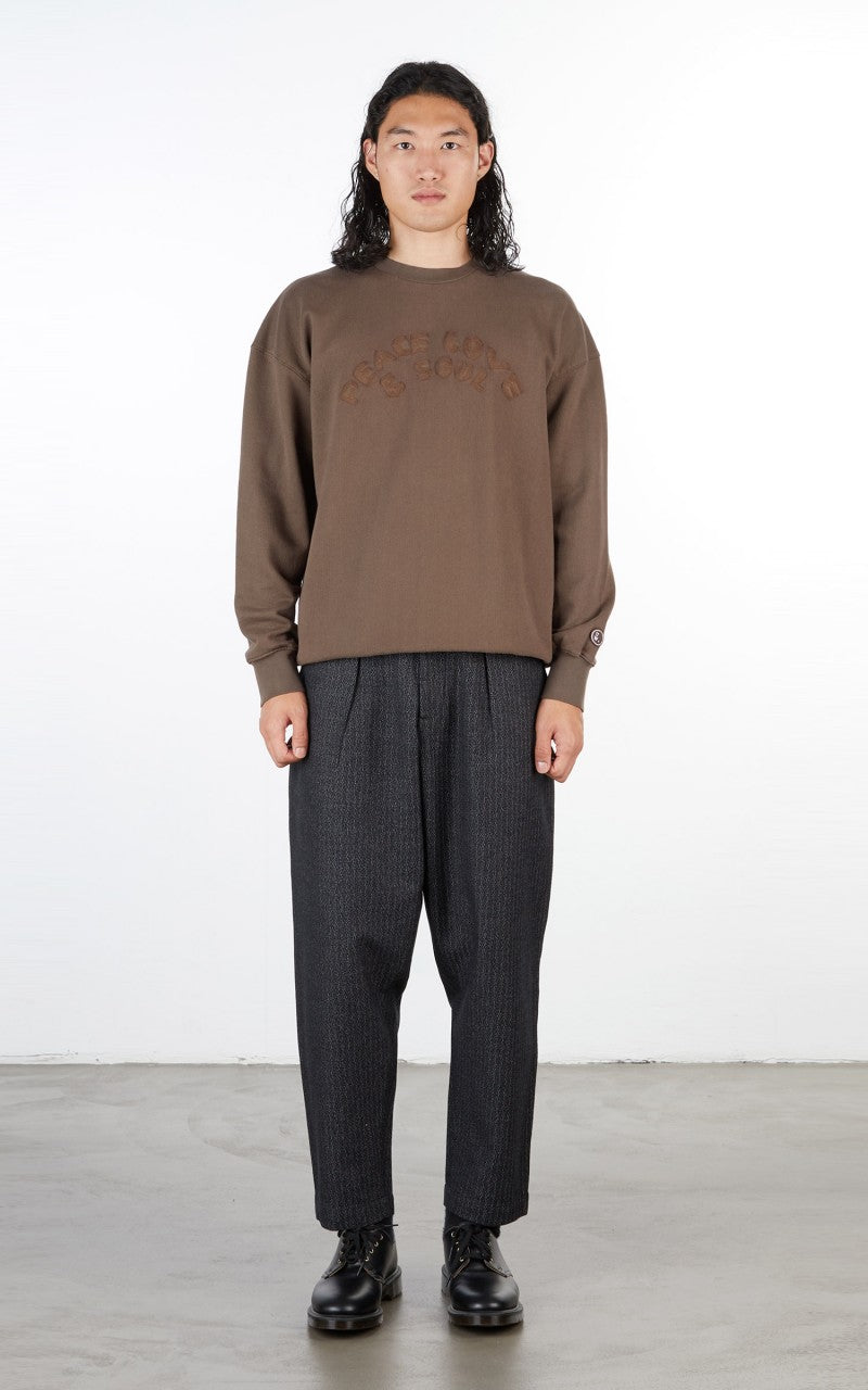 Universal Works Oversized Embroidered Sweatshirt Light Brown