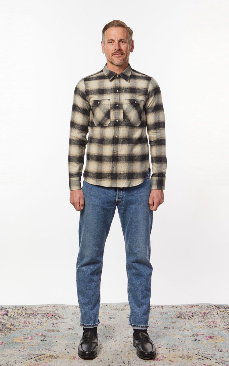 Rogue Territory BM Shirt Natural Brushed Plaid