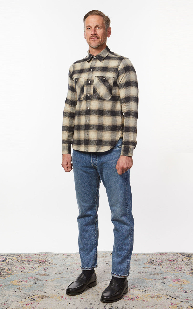 Rogue Territory BM Shirt Natural Brushed Plaid