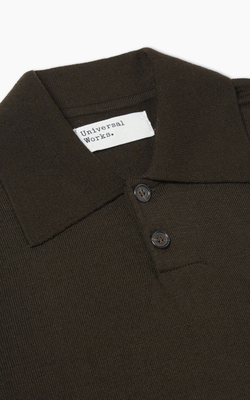 Universal Works Loose Polo Merino Knit Brown