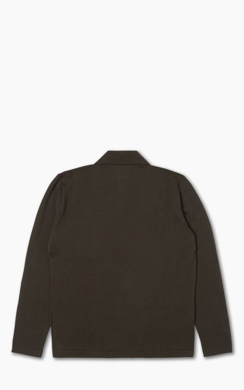 Universal Works Loose Polo Merino Knit Brown