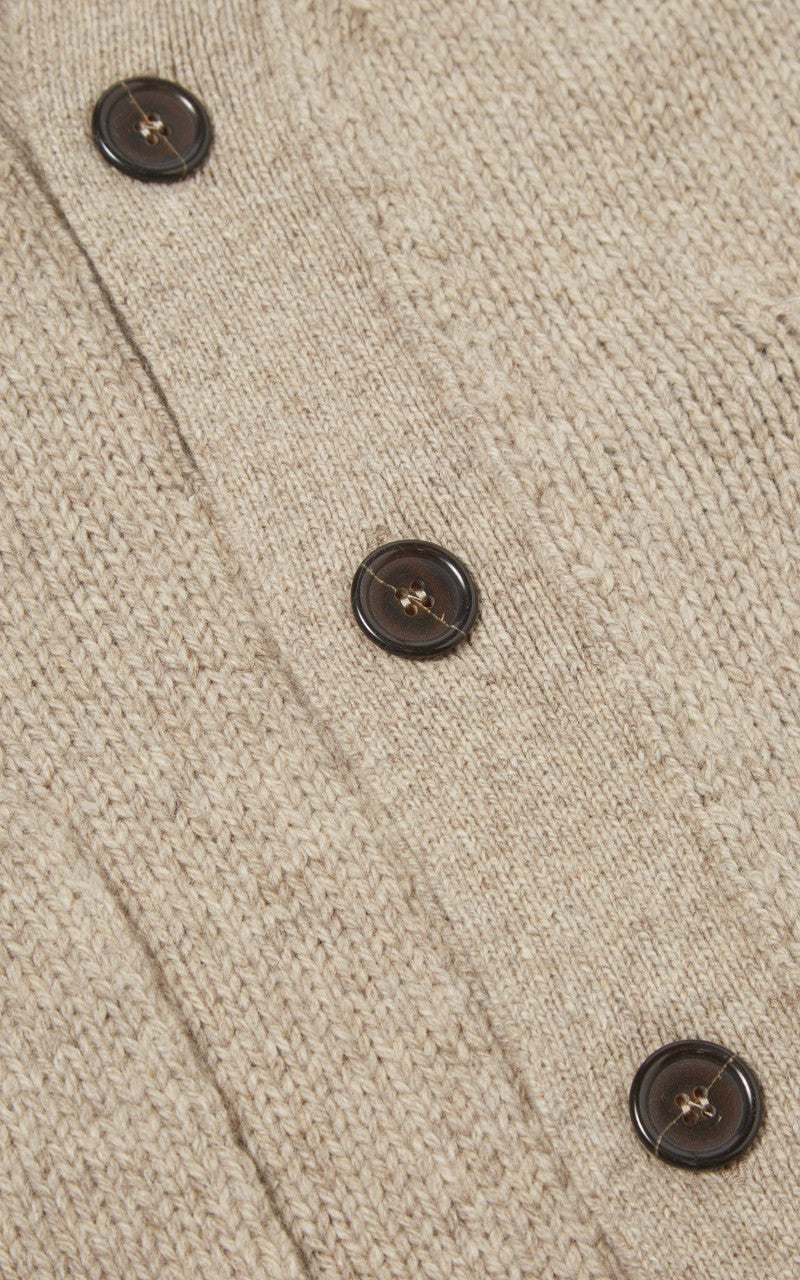 Universal Works Langdale Cardigan Eco Wool Oatmeal