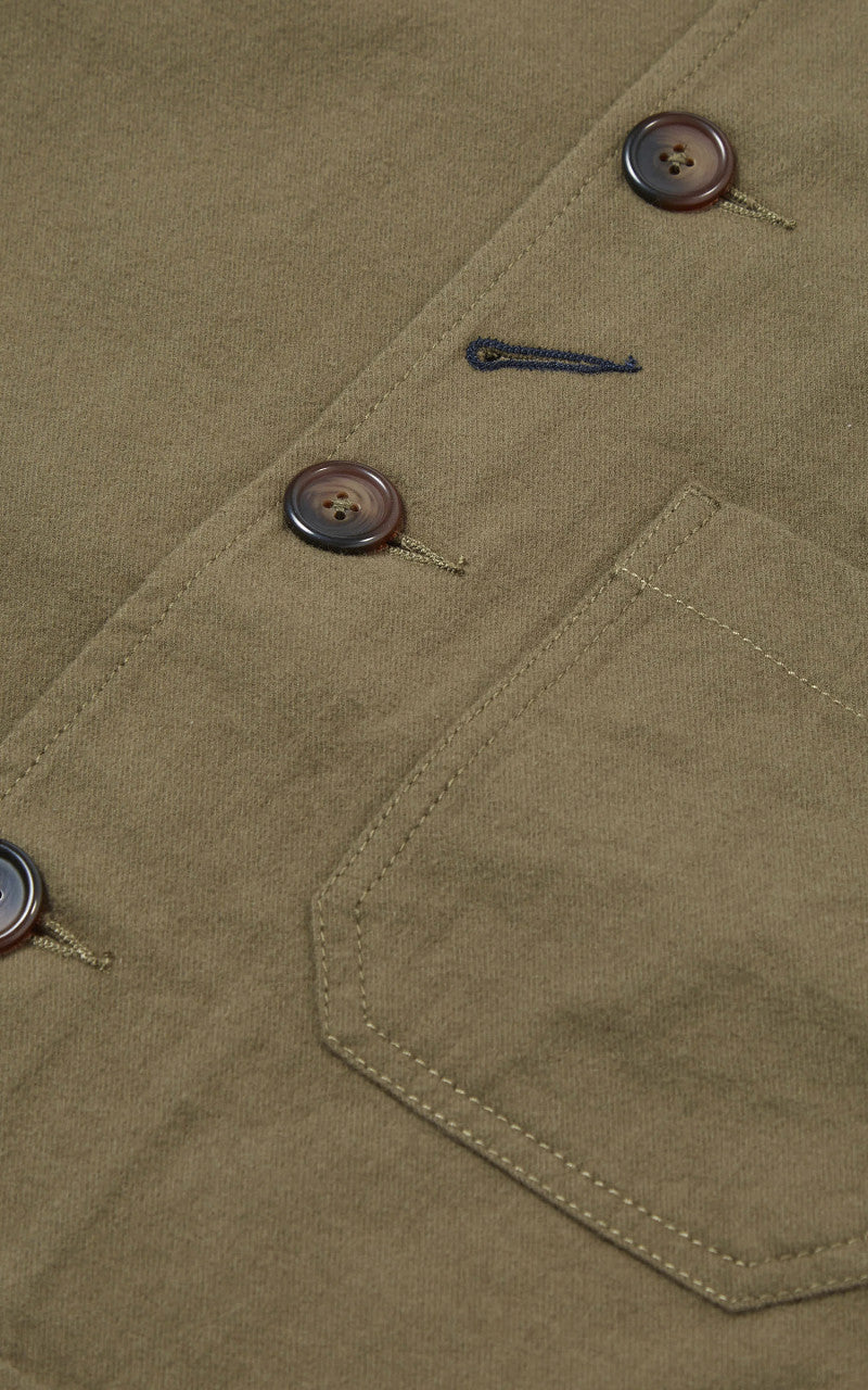 Universal Works Bakers Chore Jacket Nebraska Cotton Olive