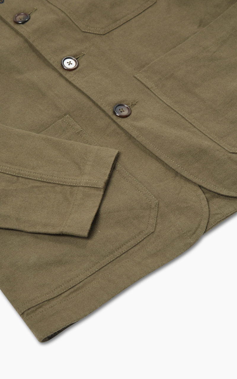Universal Works Bakers Chore Jacket Nebraska Cotton Olive