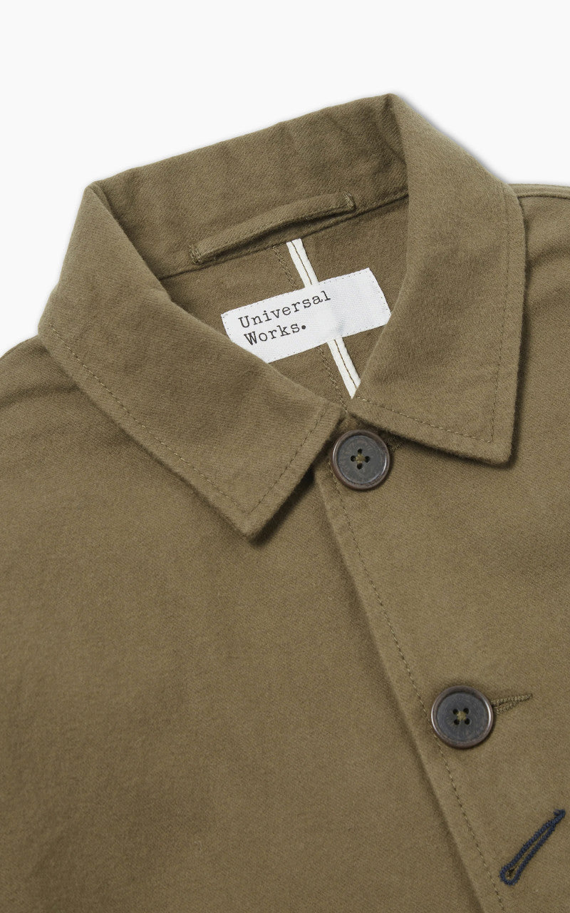 Universal Works Bakers Chore Jacket Nebraska Cotton Olive