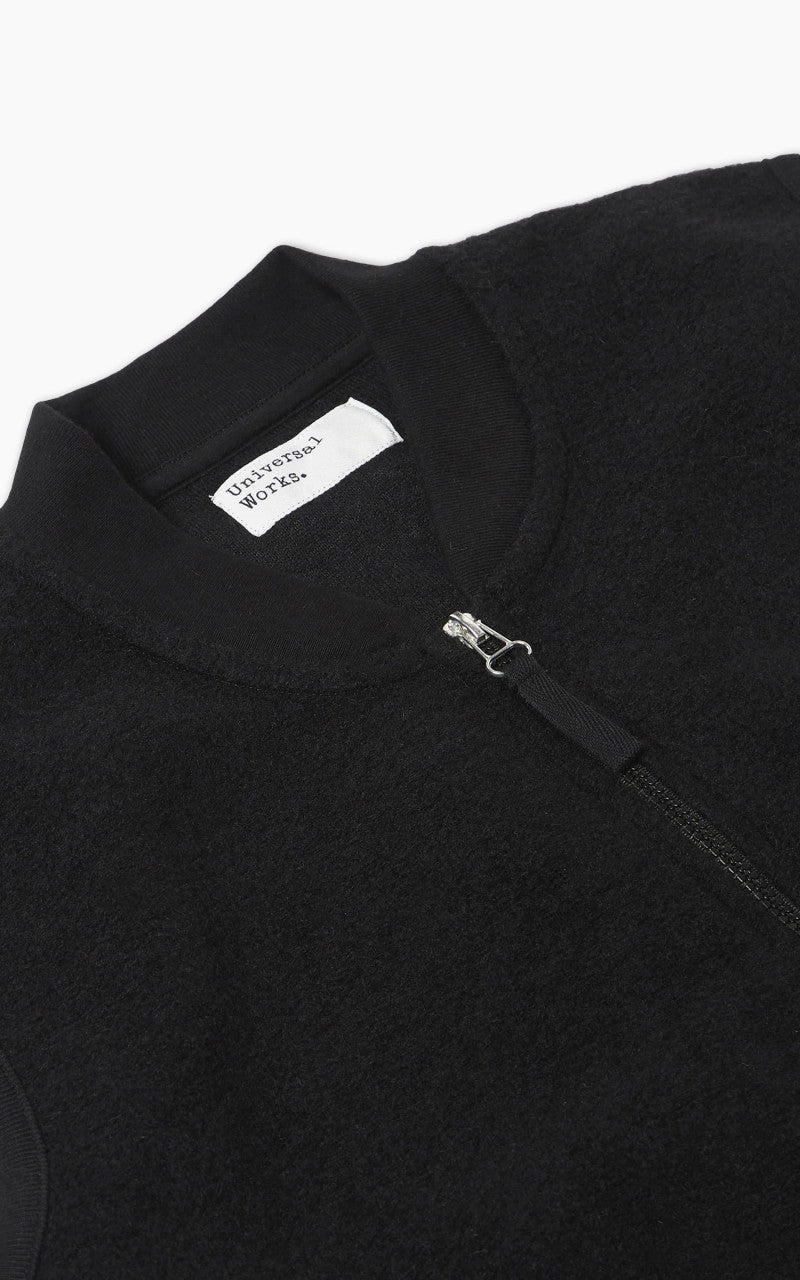 Universal Works Zip Waistcoat Wool Fleece Black
