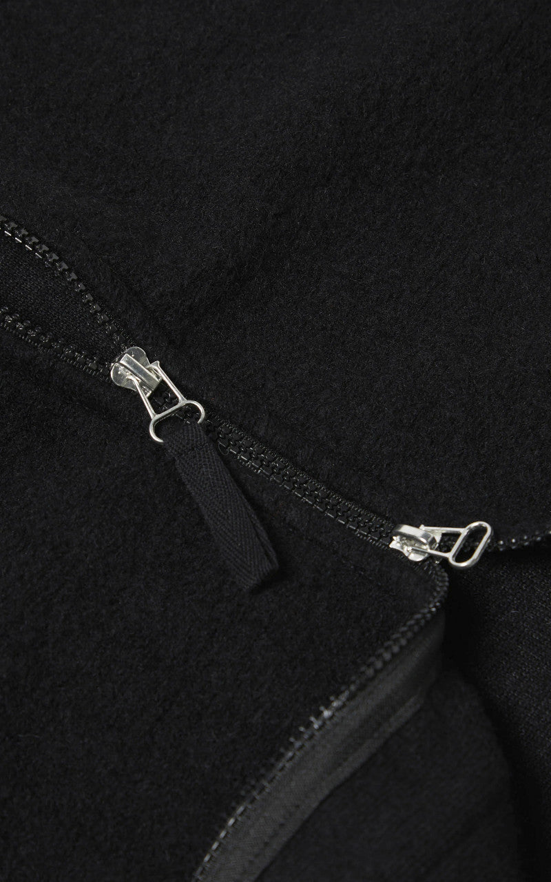 Universal Works Zip Waistcoat Wool Fleece Black