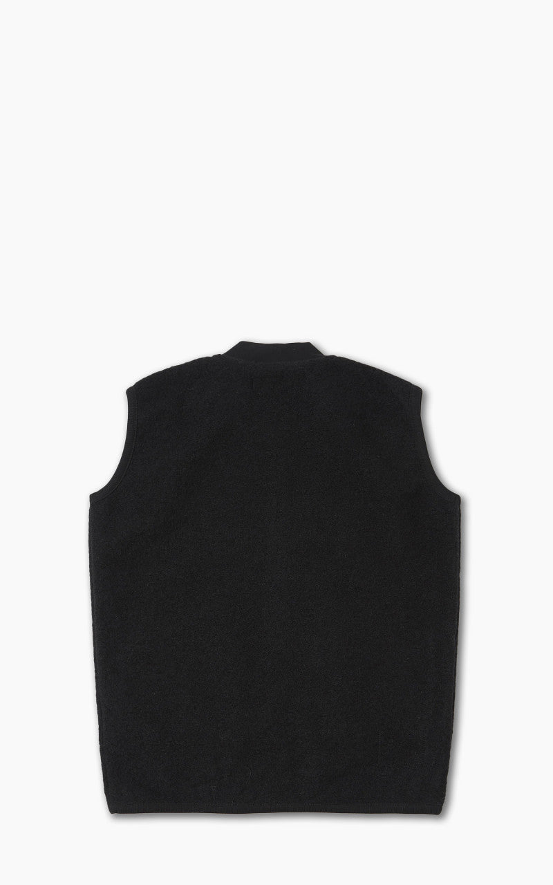 Universal Works Zip Waistcoat Wool Fleece Black