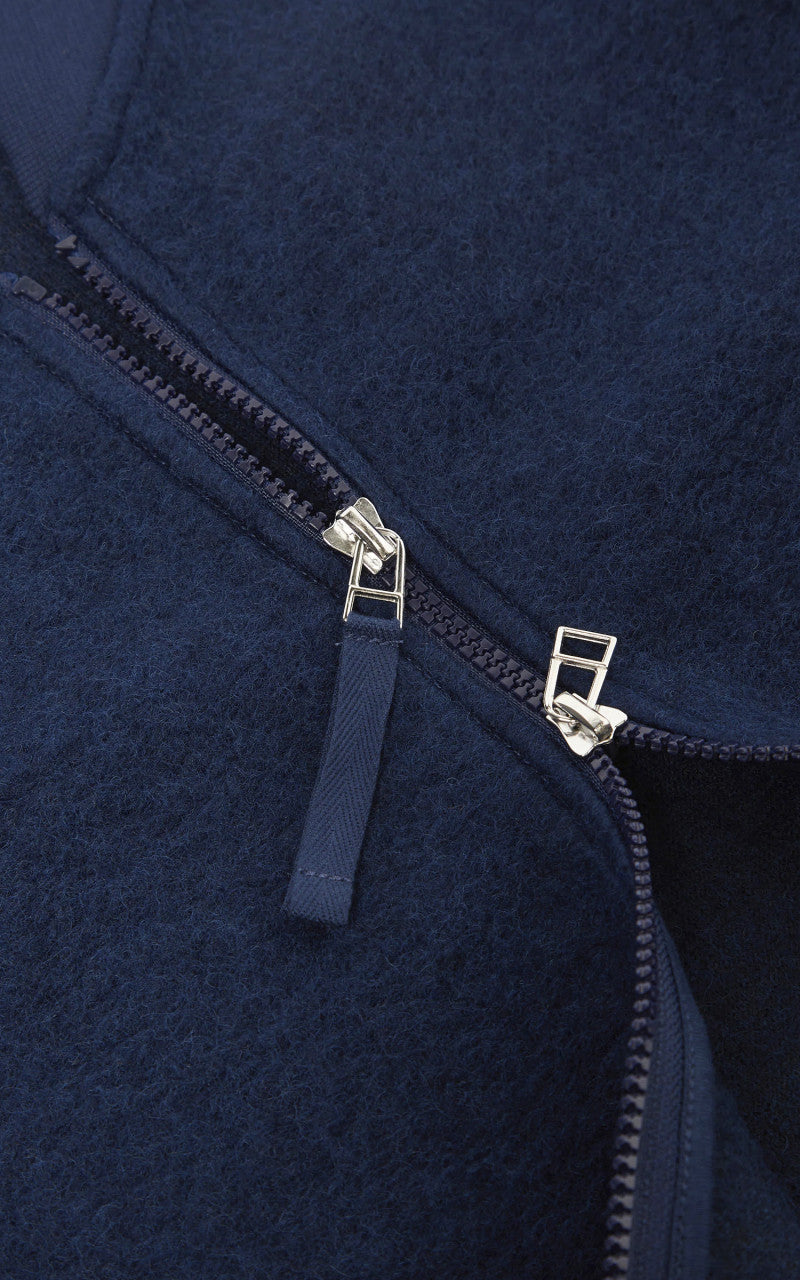 Universal Works Zip Bomber Wool Fleece Indigo