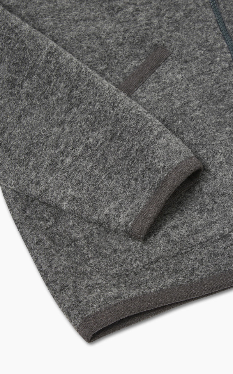 Universal Works Zip Bomber Wool Fleece Grey Marl