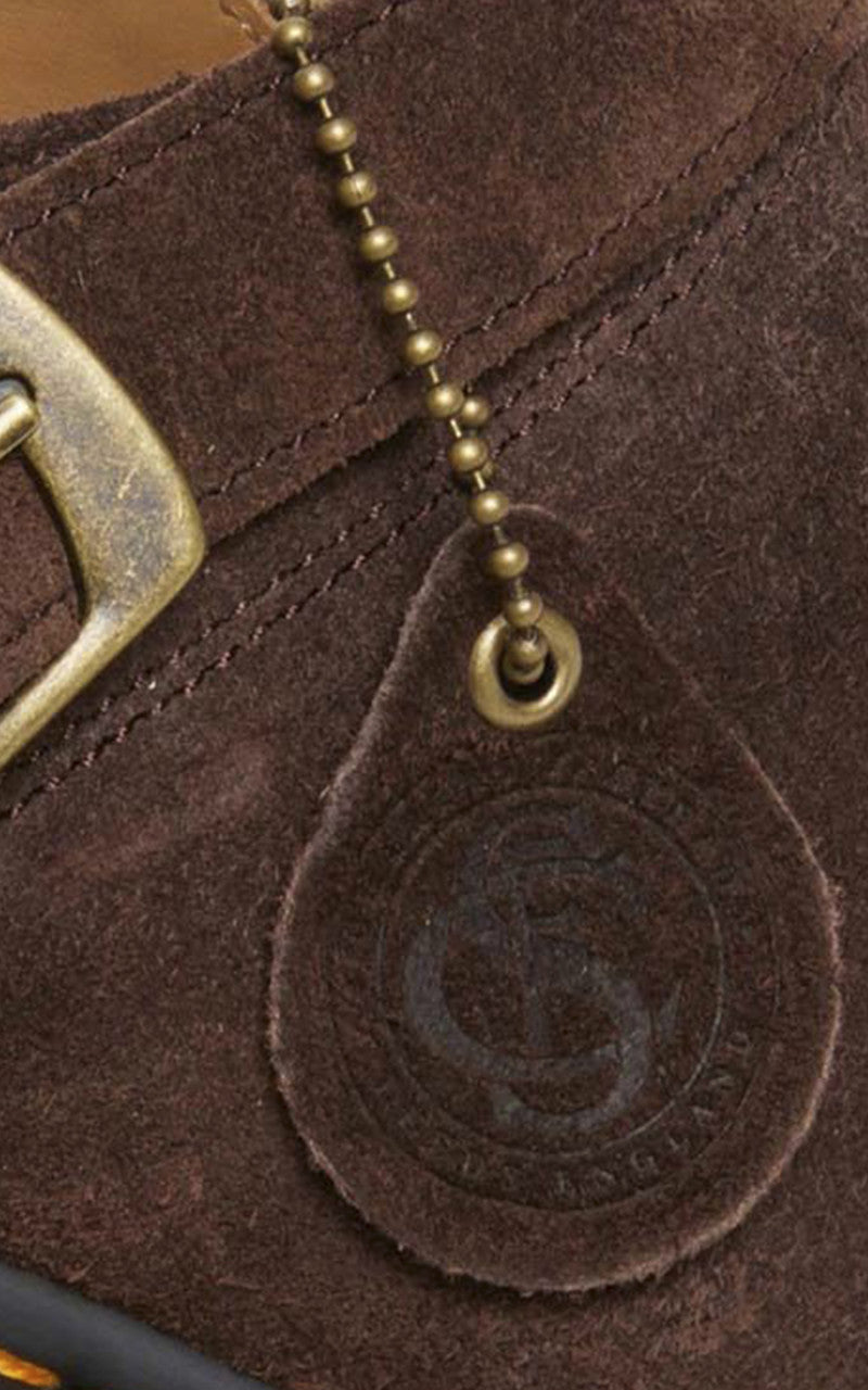 Dr. Martens Isham Buckle Mule Desert Oasis Suede Dark Brown