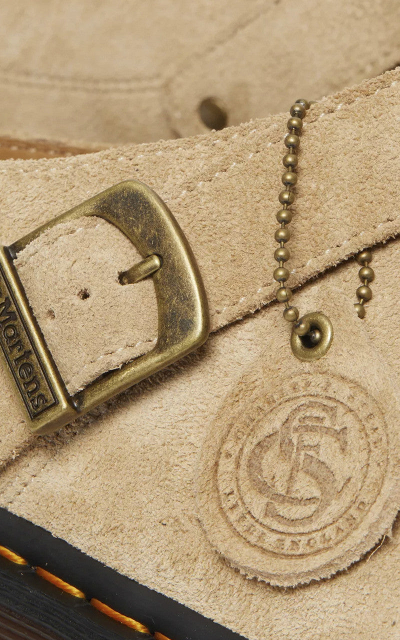 Dr. Martens Isham Buckle Mule Desert Oasis Suede Parchment