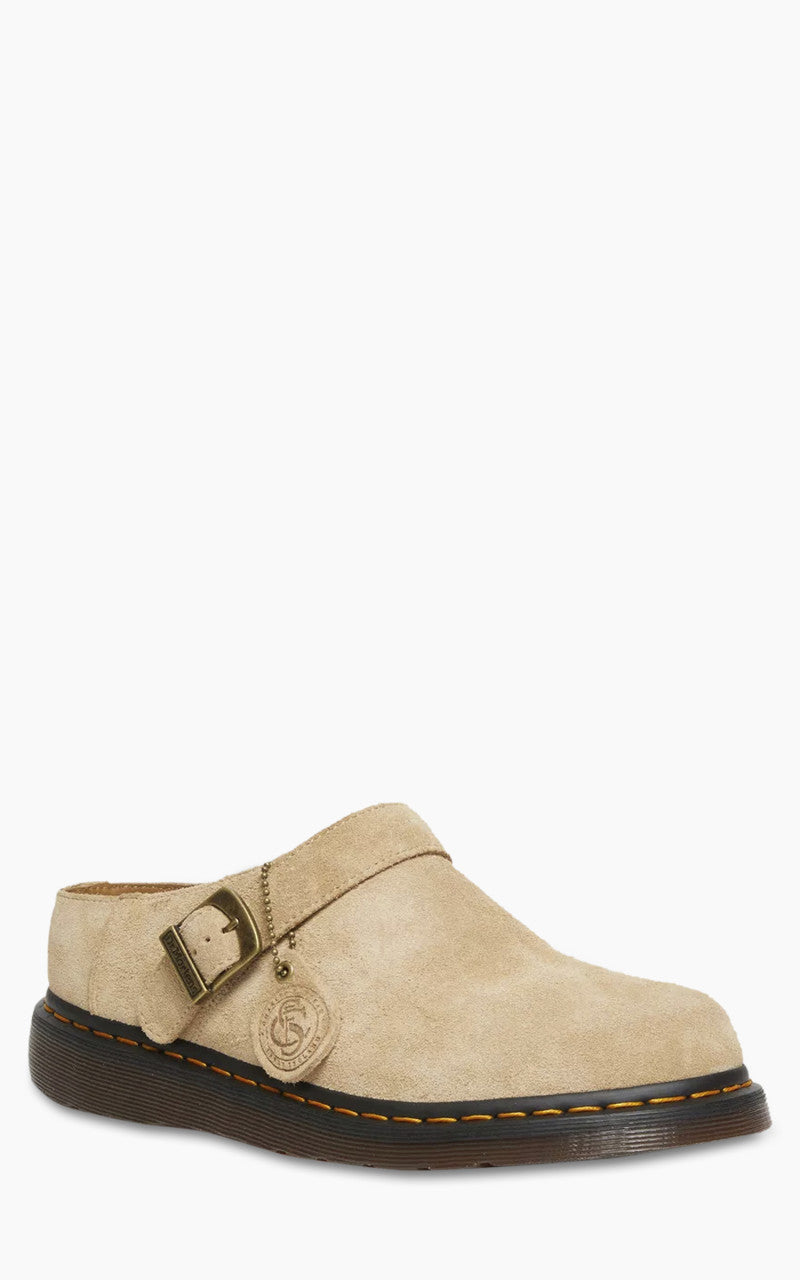 Dr. Martens Isham Buckle Mule Desert Oasis Suede Parchment