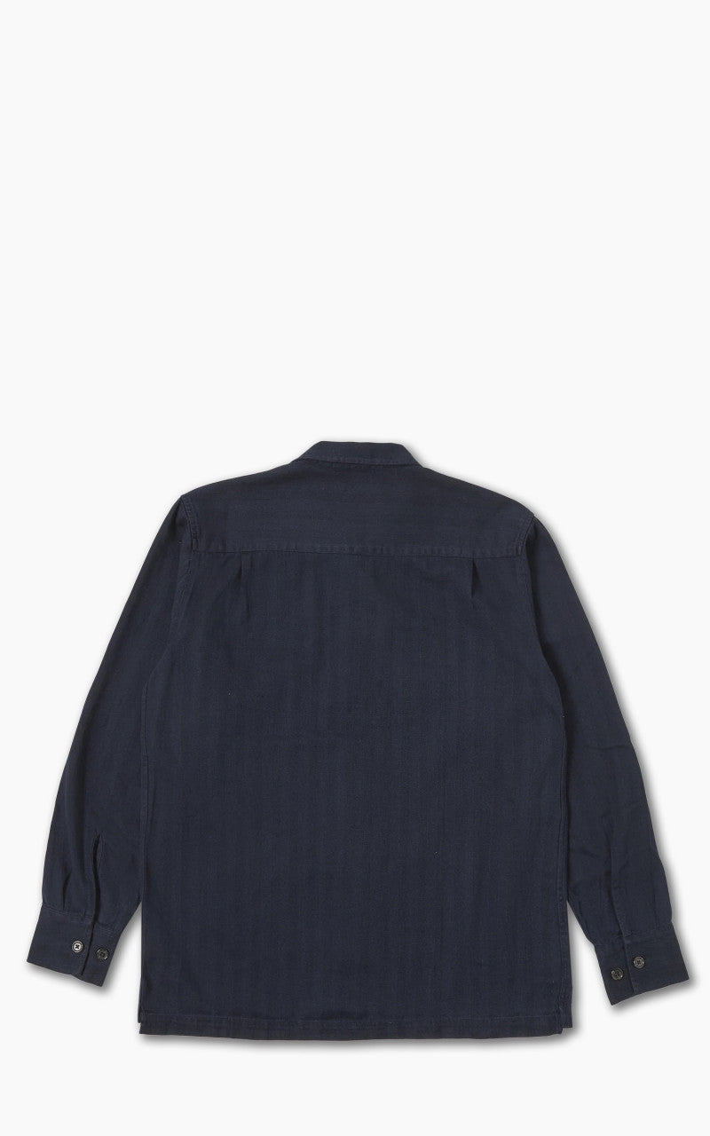 Universal Works L/S Utility Shirt Herringbone Denim Indigo