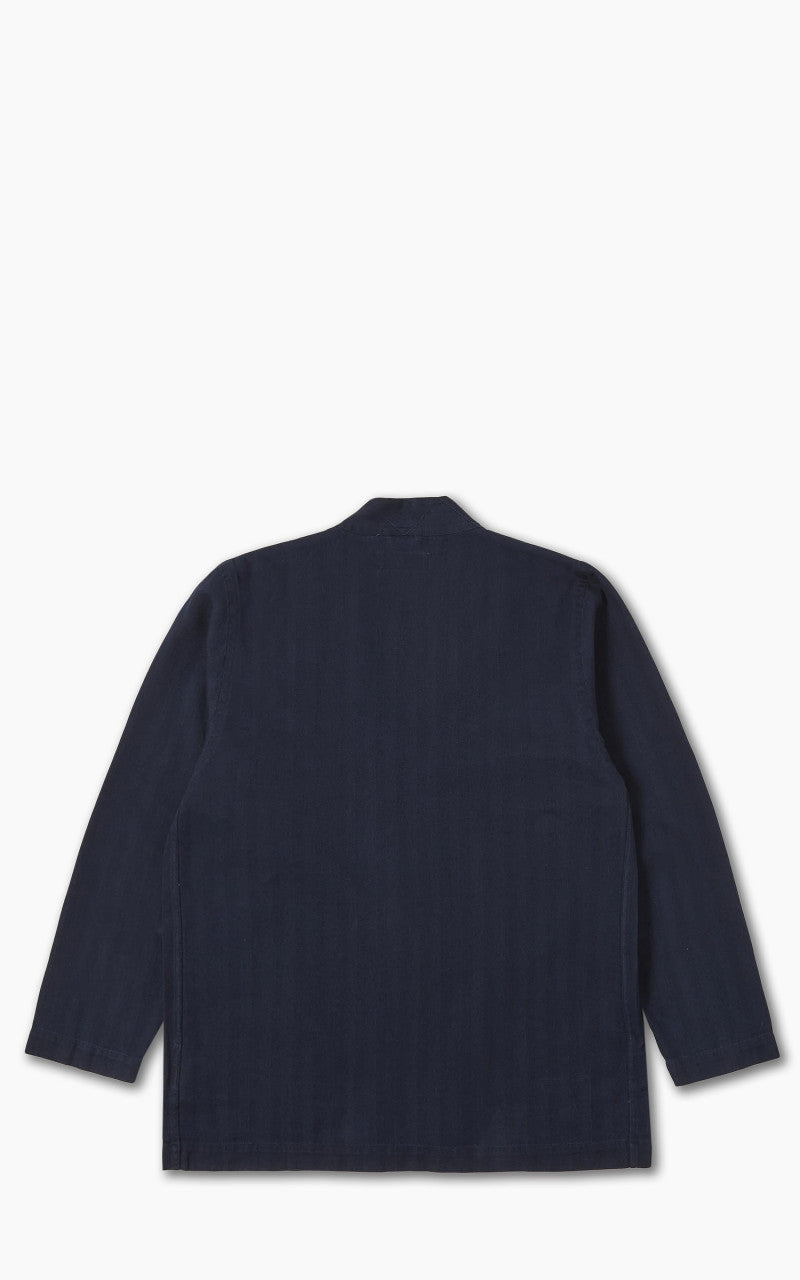 Universal Works Tie Front Jacket Herringbone Denim Indigo