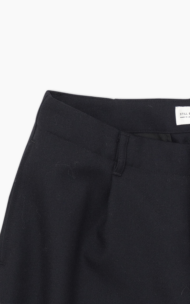 Still By Hand Wide Wool Pants Navy