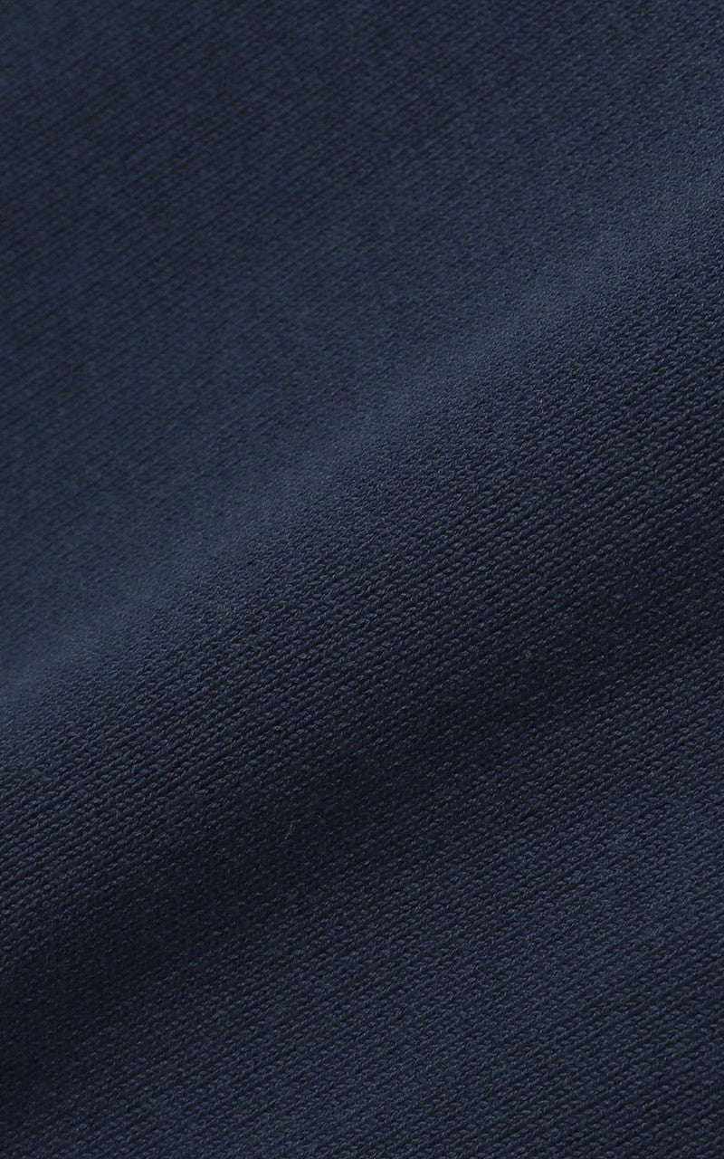 Beams Plus Cotton Knit Solid Polo Shirt Navy