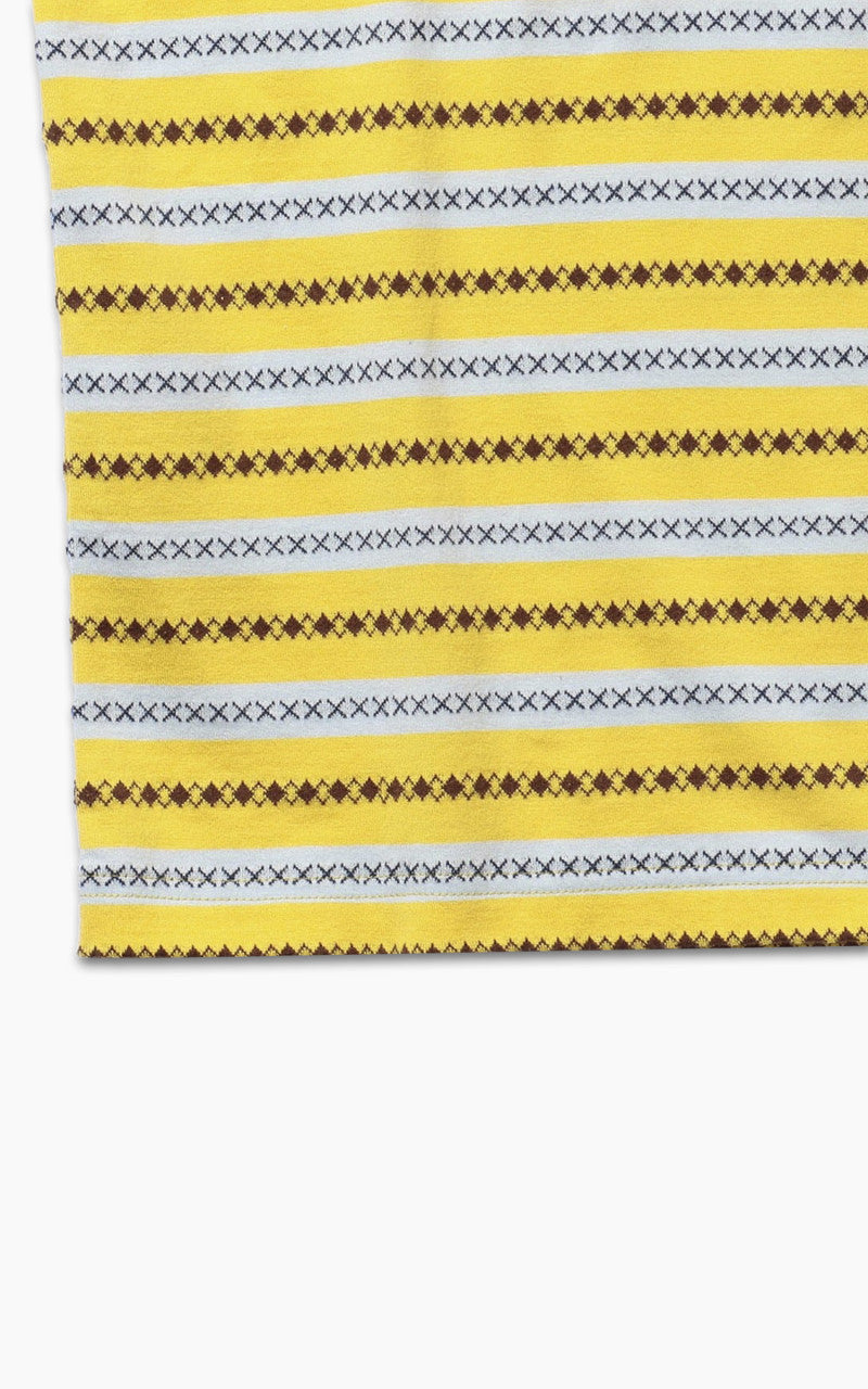 Beams Plus Jacquard Stripe Pocket T-Shirt Yellow