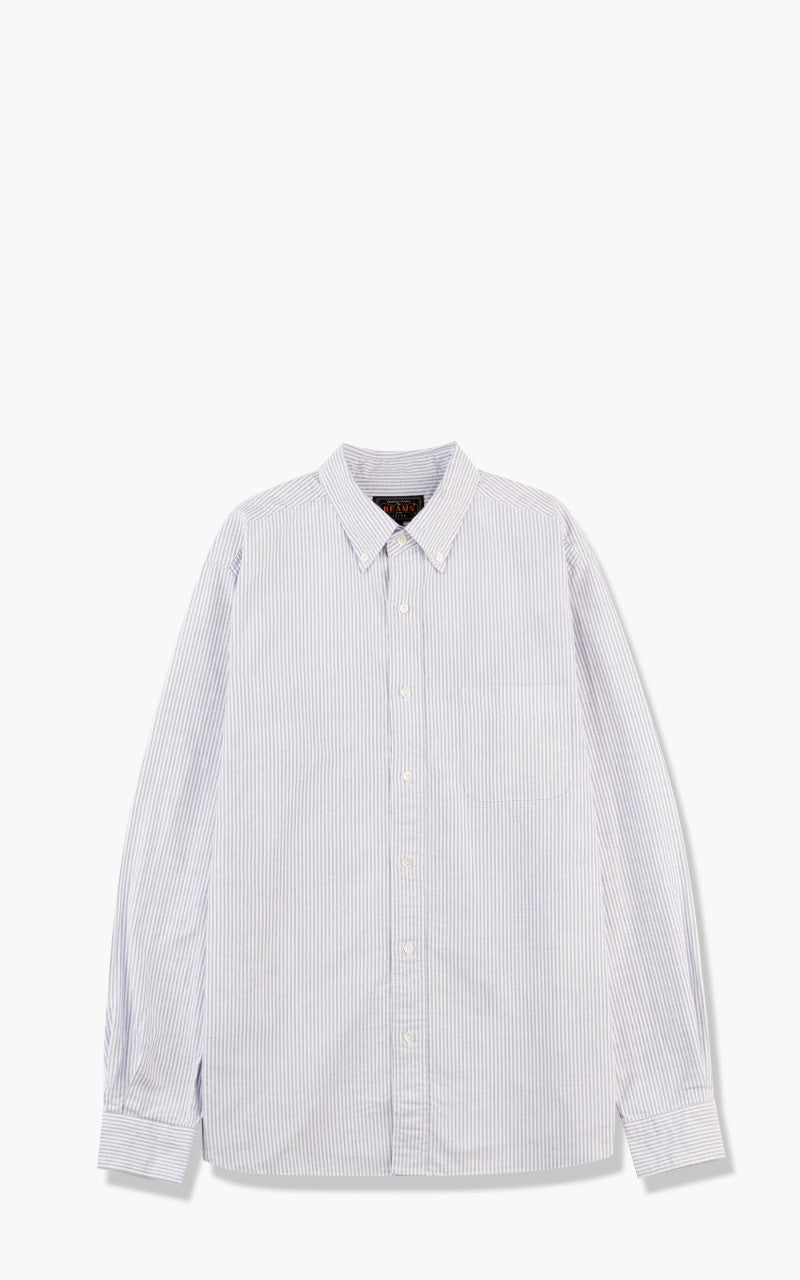 Beams Plus B.D. Oxford Shirt Candy Stripe Blue