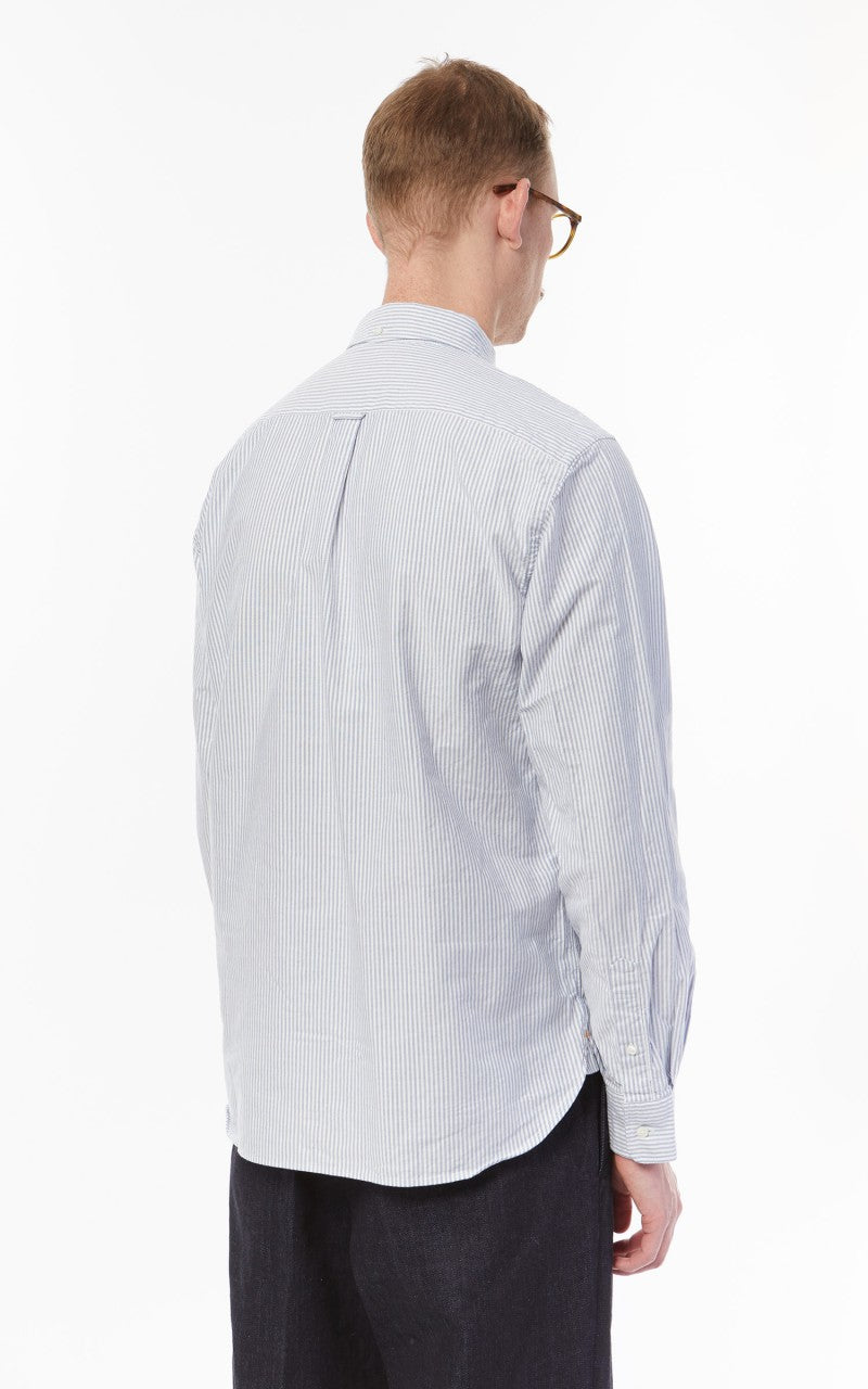 Beams Plus B.D. Oxford Shirt Candy Stripe Blue