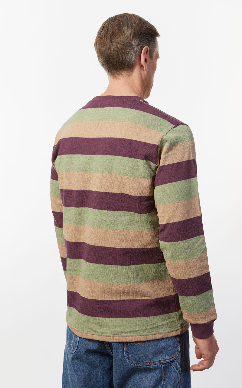 Beams Plus Pocket Tee Stripe Purple