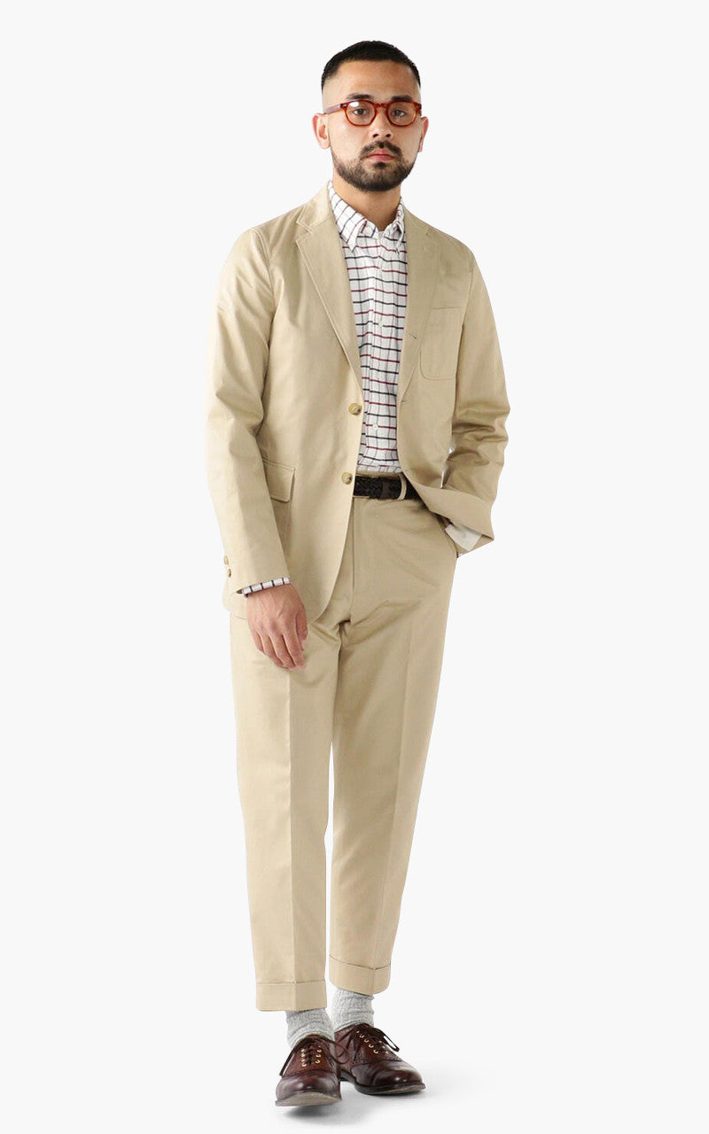 Beams Plus Cotton Twill 3-Button Jacket Beige