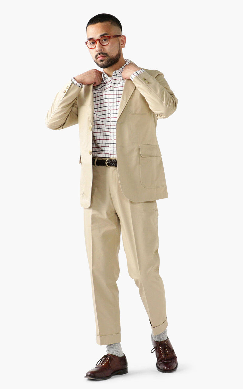 Beams Plus Cotton Twill 3-Button Jacket Beige