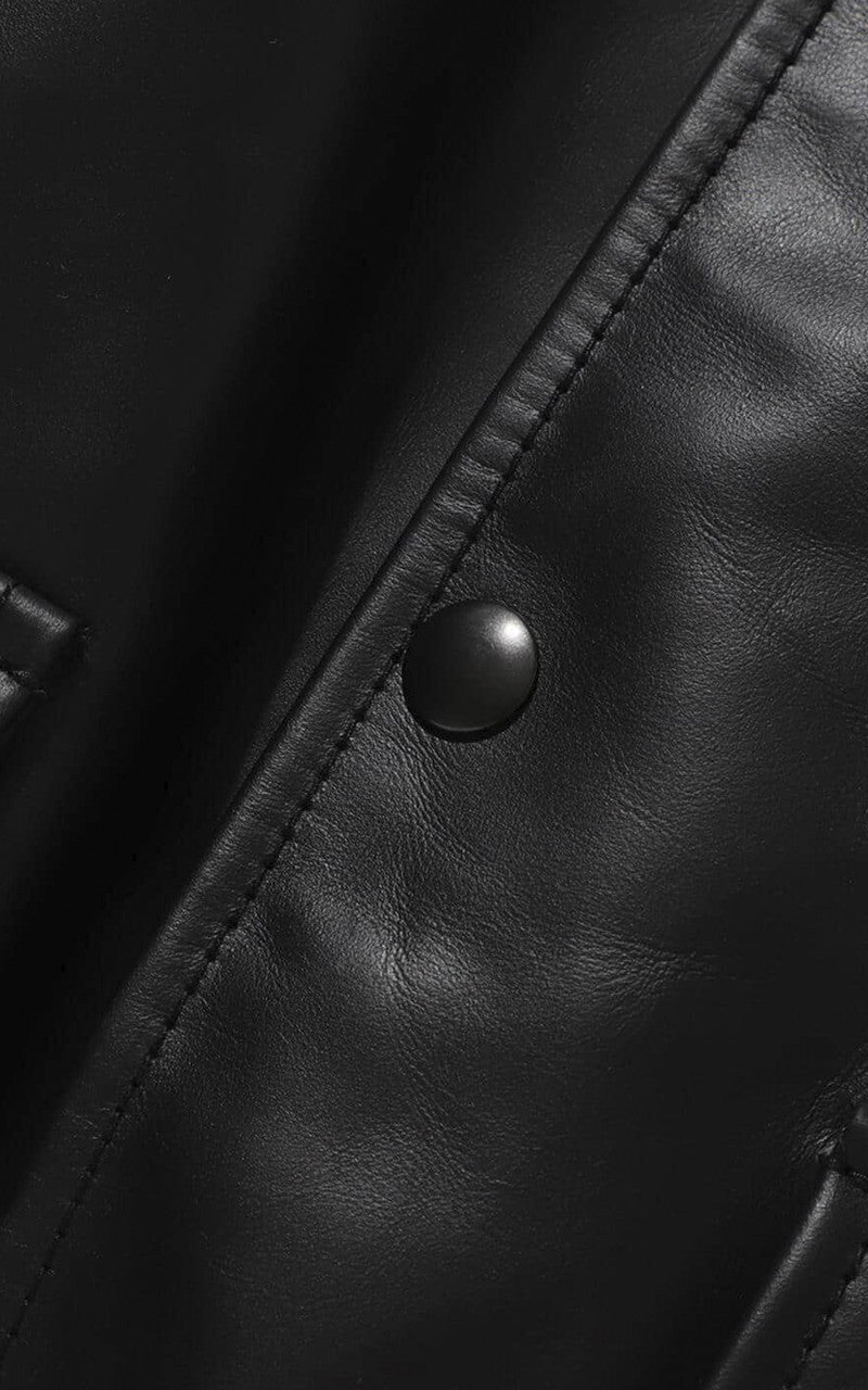Beams Plus Military Leather Blouson Black