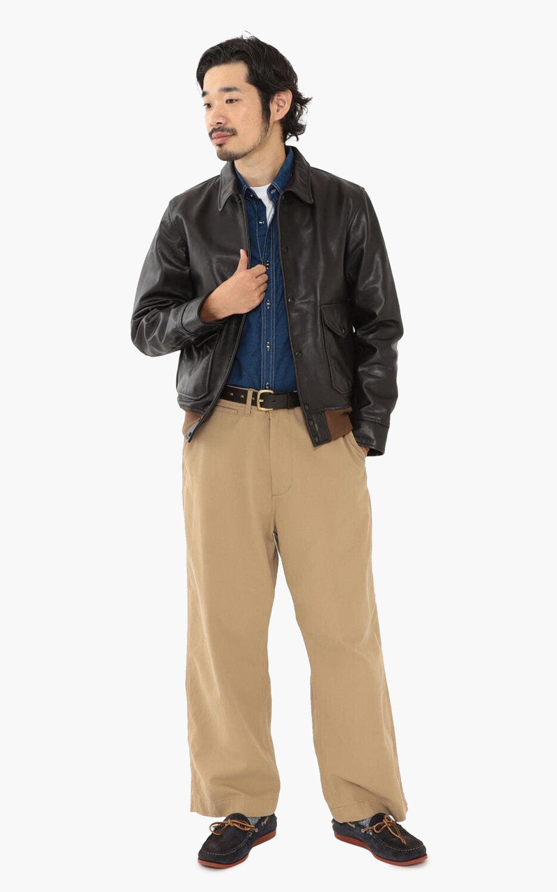 Beams Plus Military Leather Blouson Dark Brown