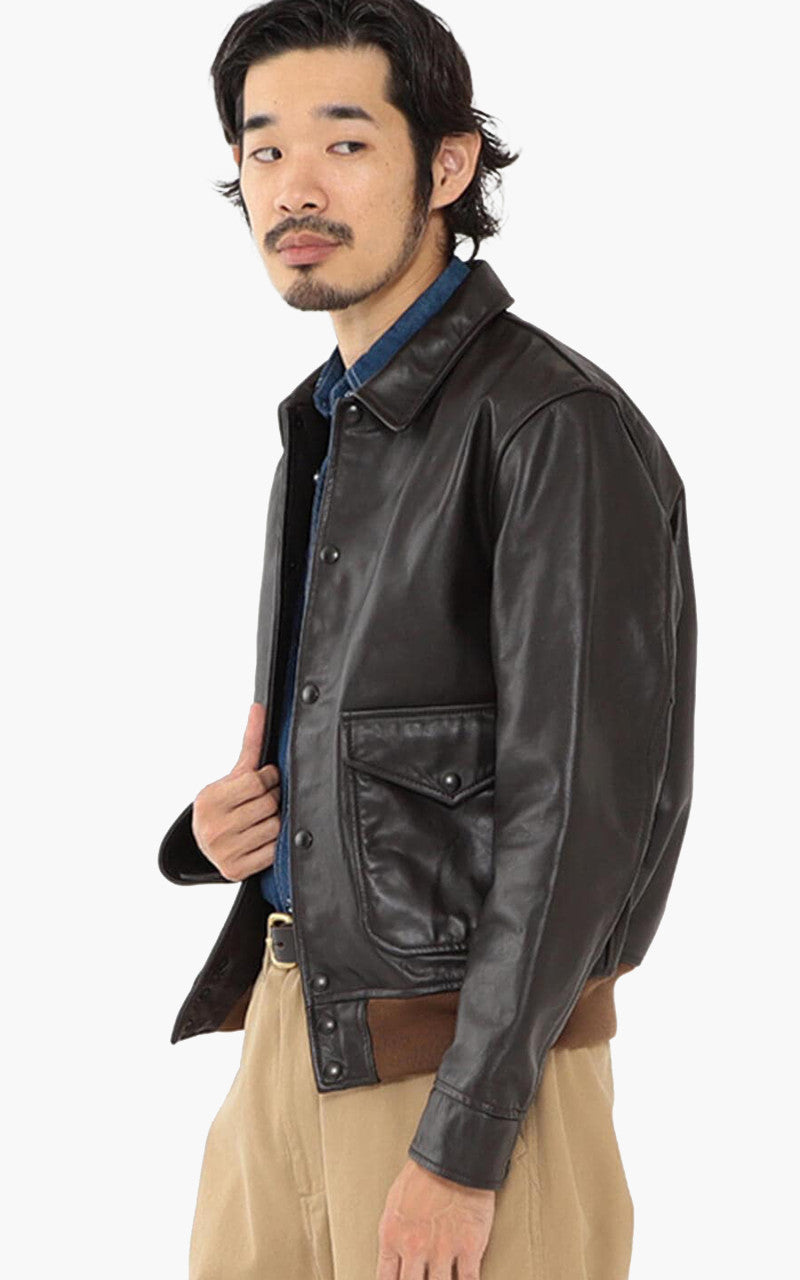 Beams Plus Military Leather Blouson Dark Brown